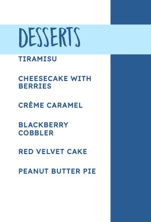 Dessert Table Card