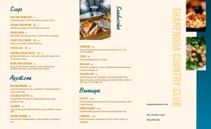 Teal Country Club Takeout Menu