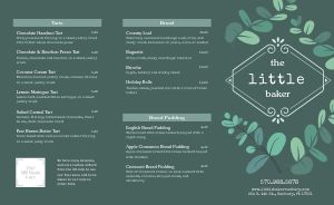 Green Pastry Takeout Menu
