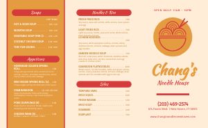 Printable Noodles Chinese Takeout Menu