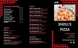 Red Checkers Pizza Takeout Menu