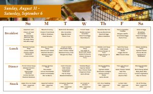 Landscape Weekly Meal Schedule with Photo