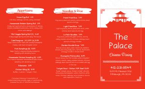 Simple Red Chinese Takeout Menu