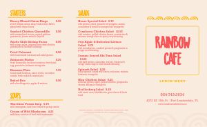 Lunch Cafe Takeout Menu Example