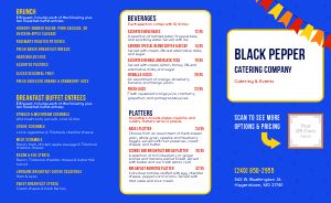 Bright Blue Catering Takeout Menu