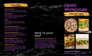 Purple Marbled Pizza Takeout Menu