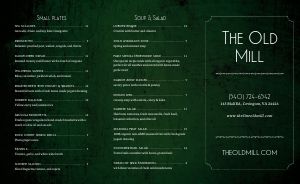 Textured Green Fine Dining Takeout Menu