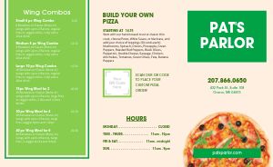Simple Green Pizza Takeout Menu