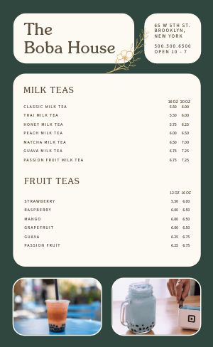 Boba Menu Templates - PhotoADKing