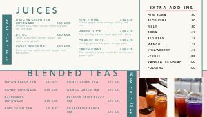 Specialty Tea Digital Menu Board