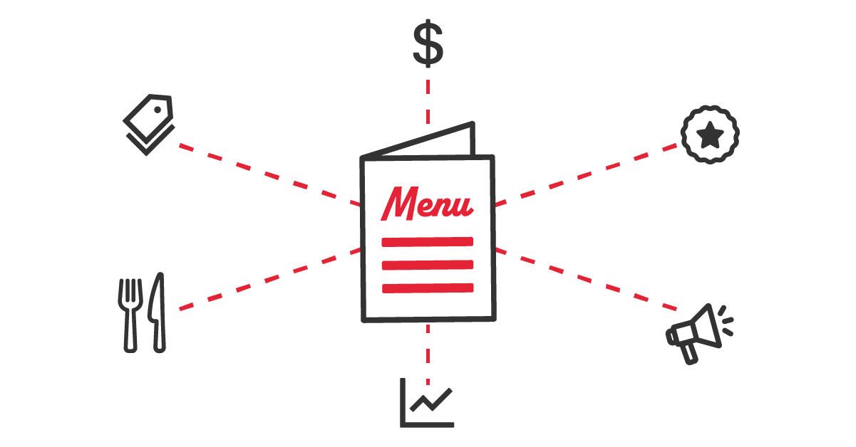 menu with arrow