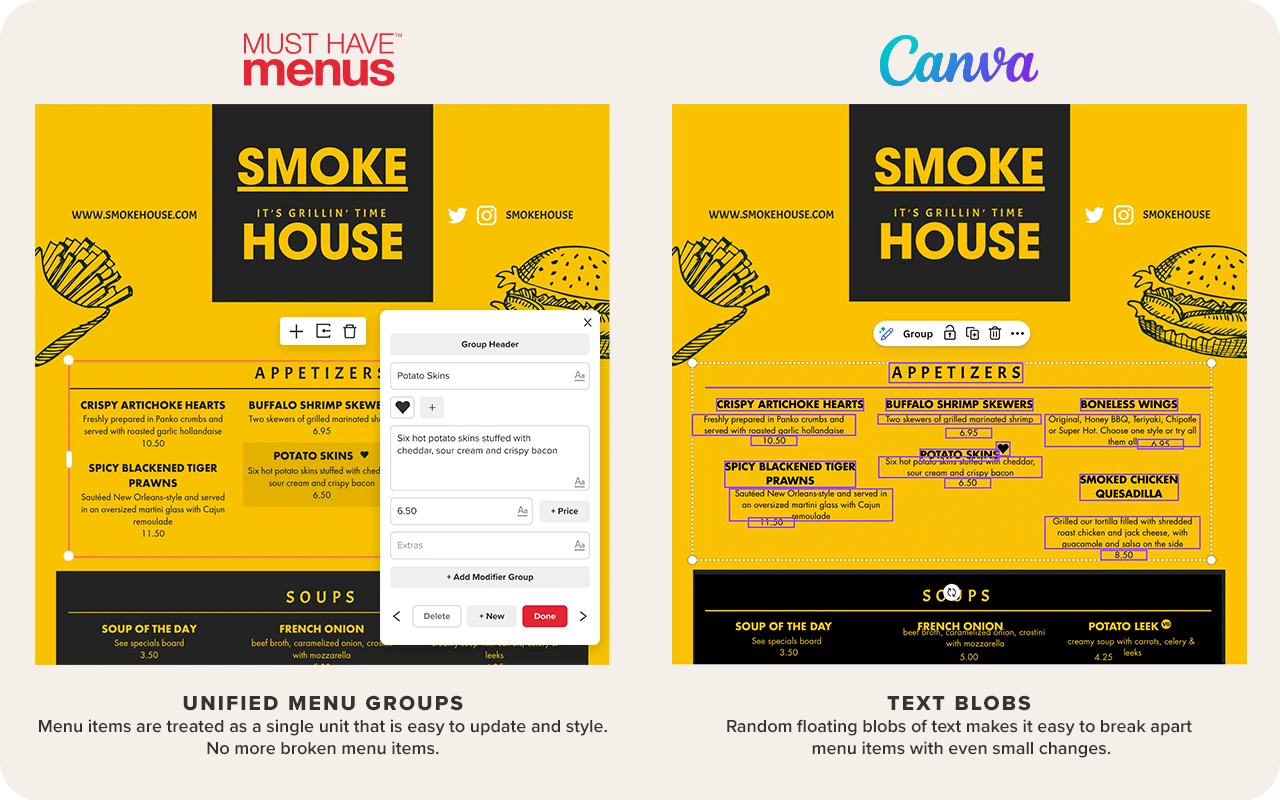 menu editing in canva vs musthavemenus