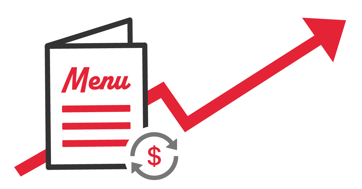menu with arrow
