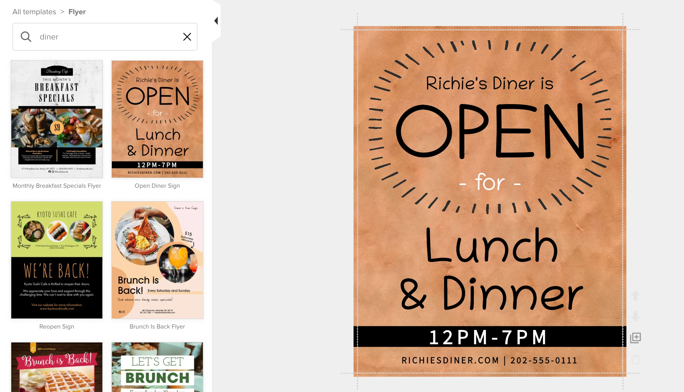 Create Diner Flyers