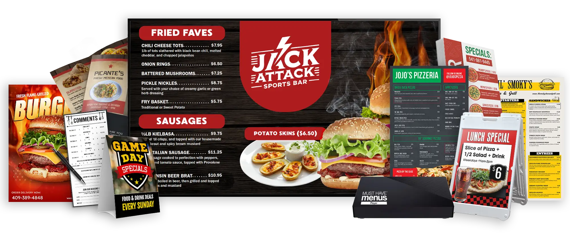 collage of all marketing products