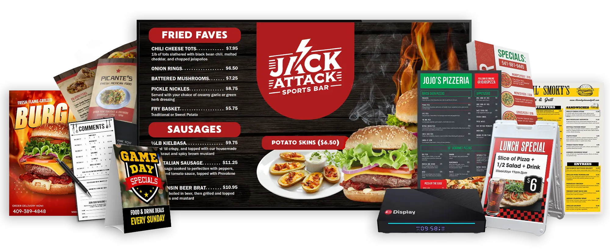 collage of all marketing products