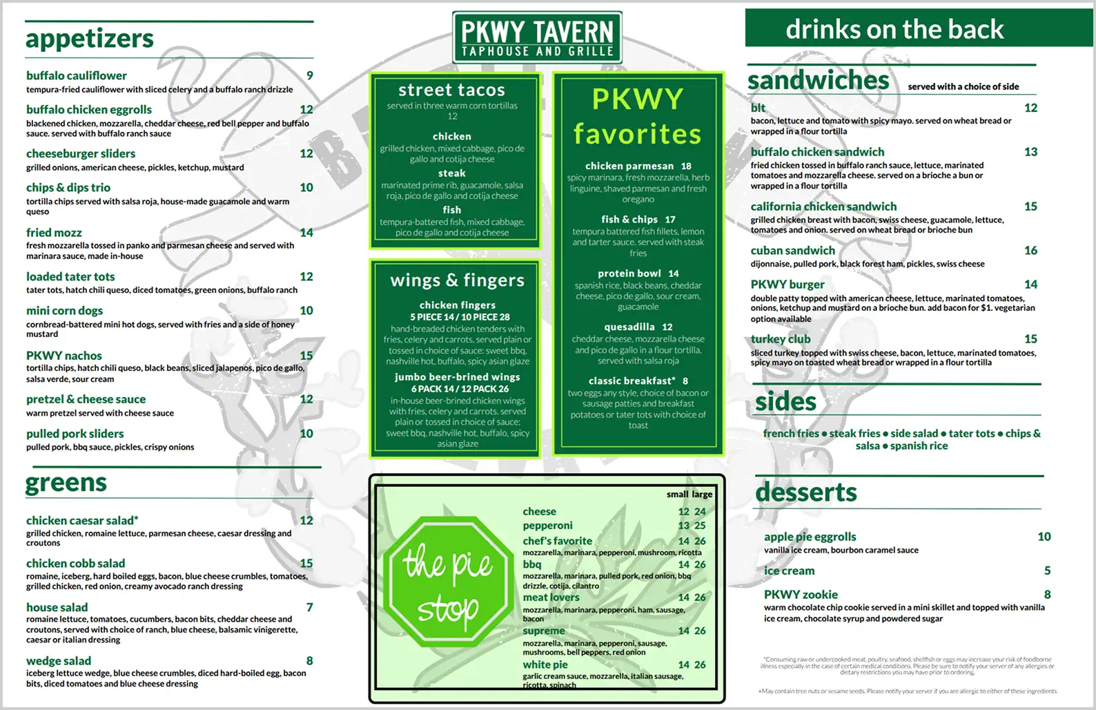 PKWY menu