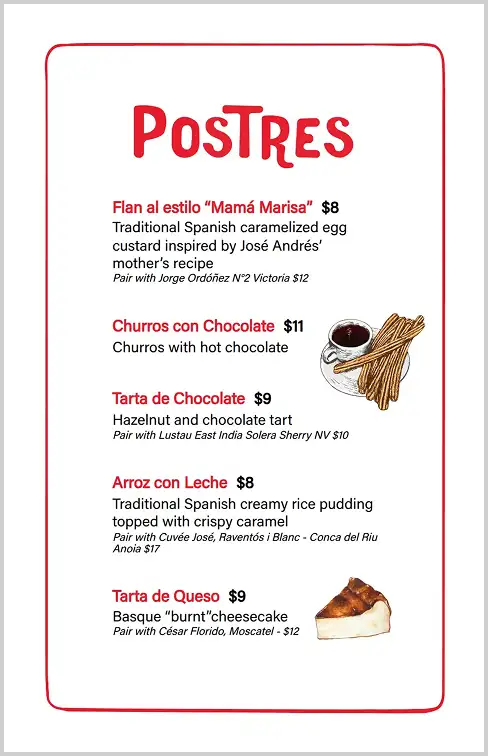 postres menu