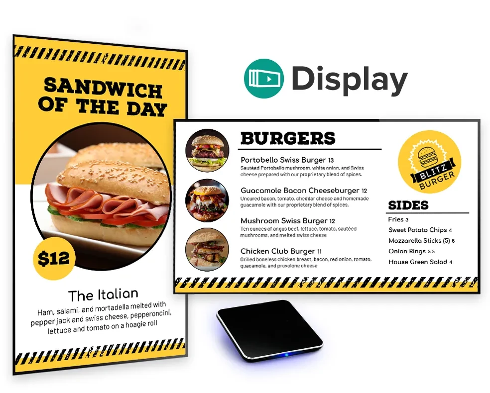 Display device and digital menu boards