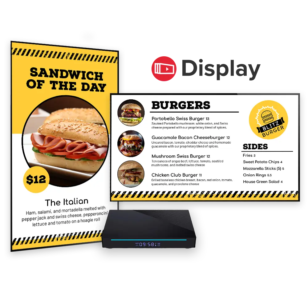 Display device and digital menu boards