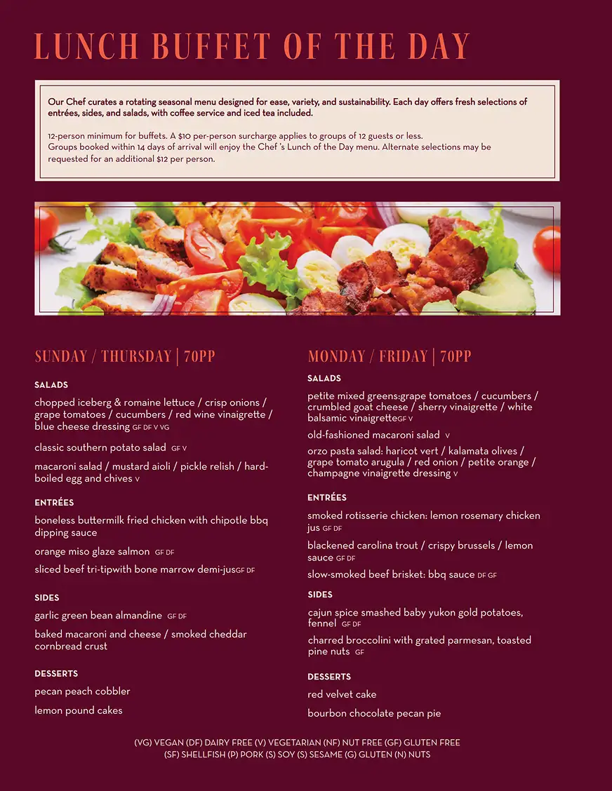Peregrine menu