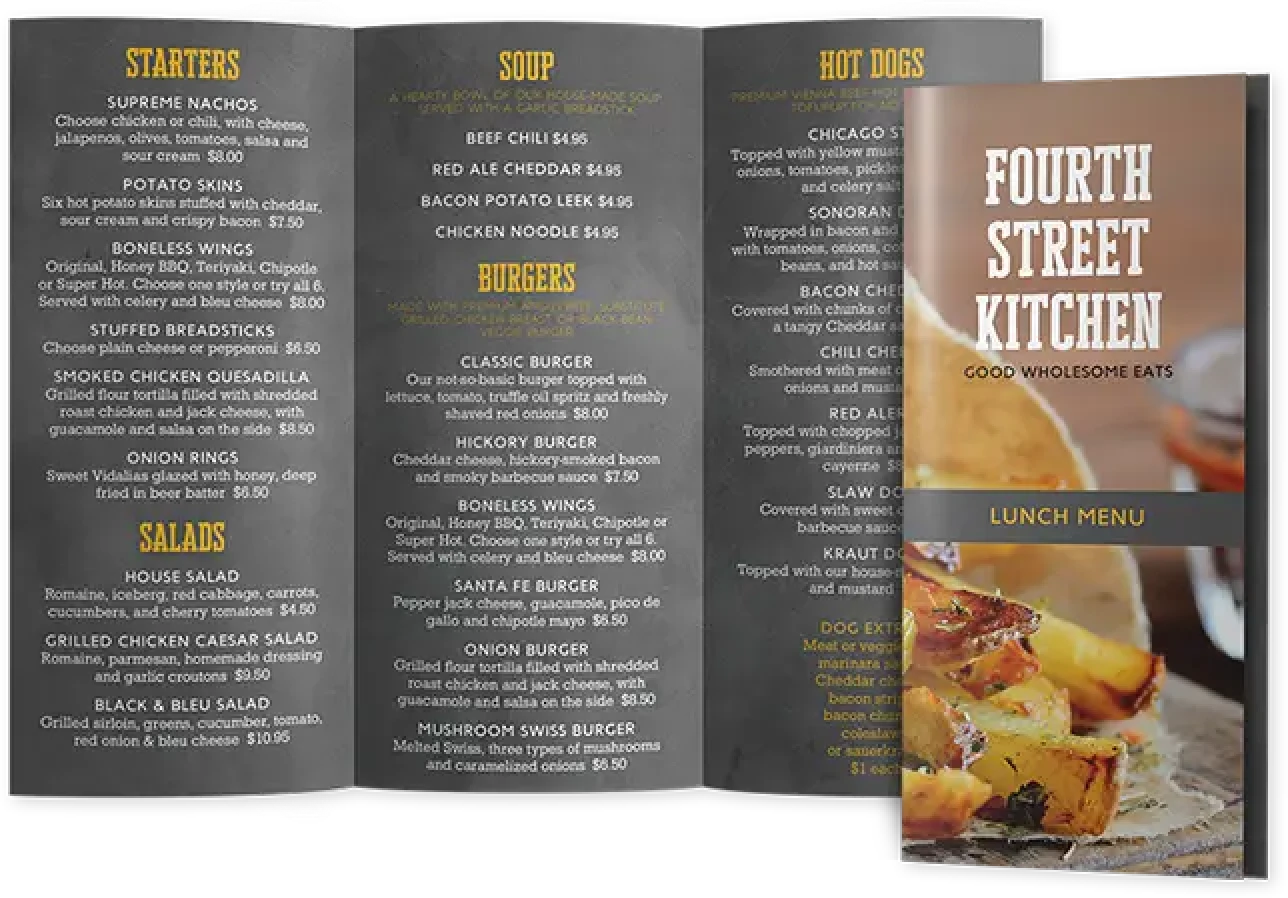 folded menus