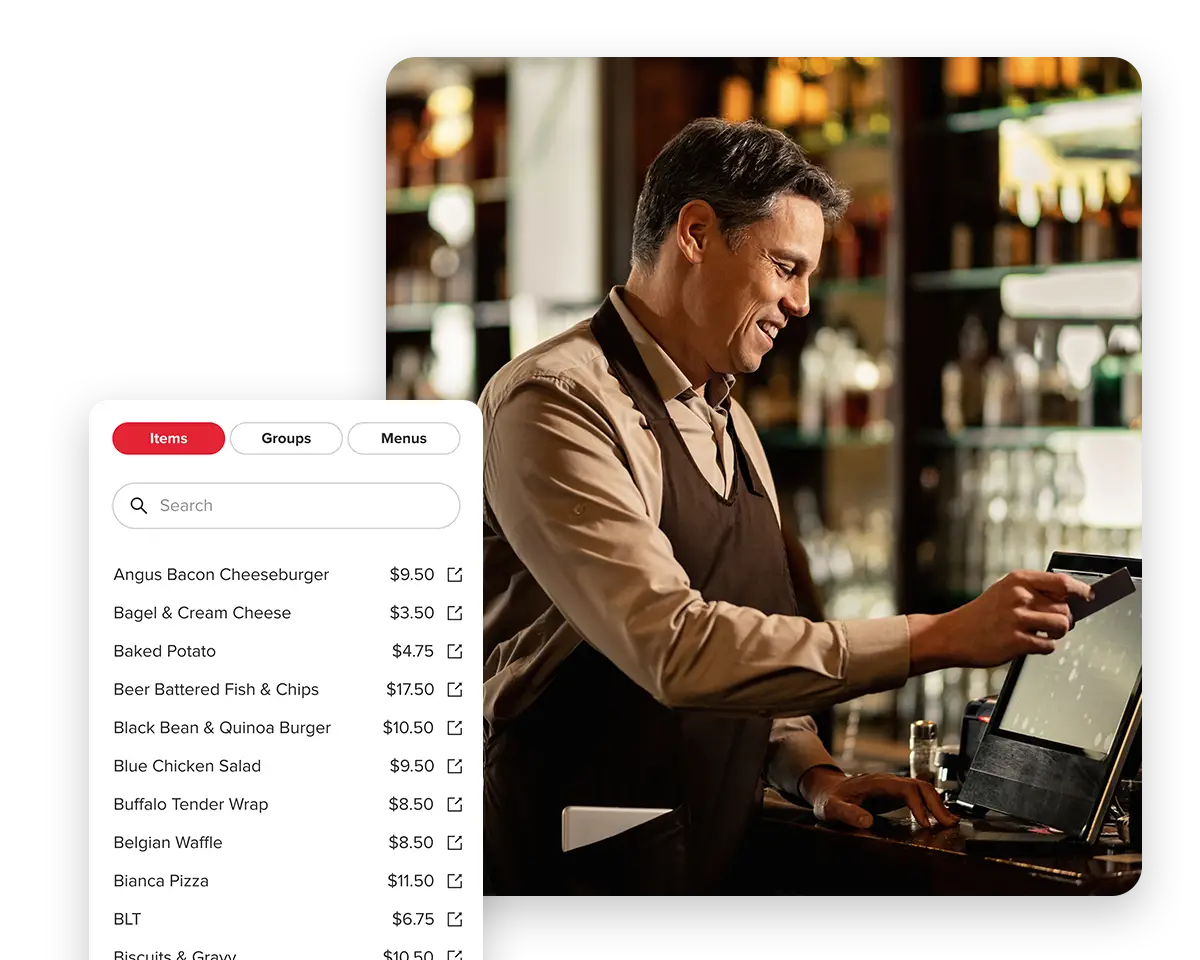 man in restaurant manage POS