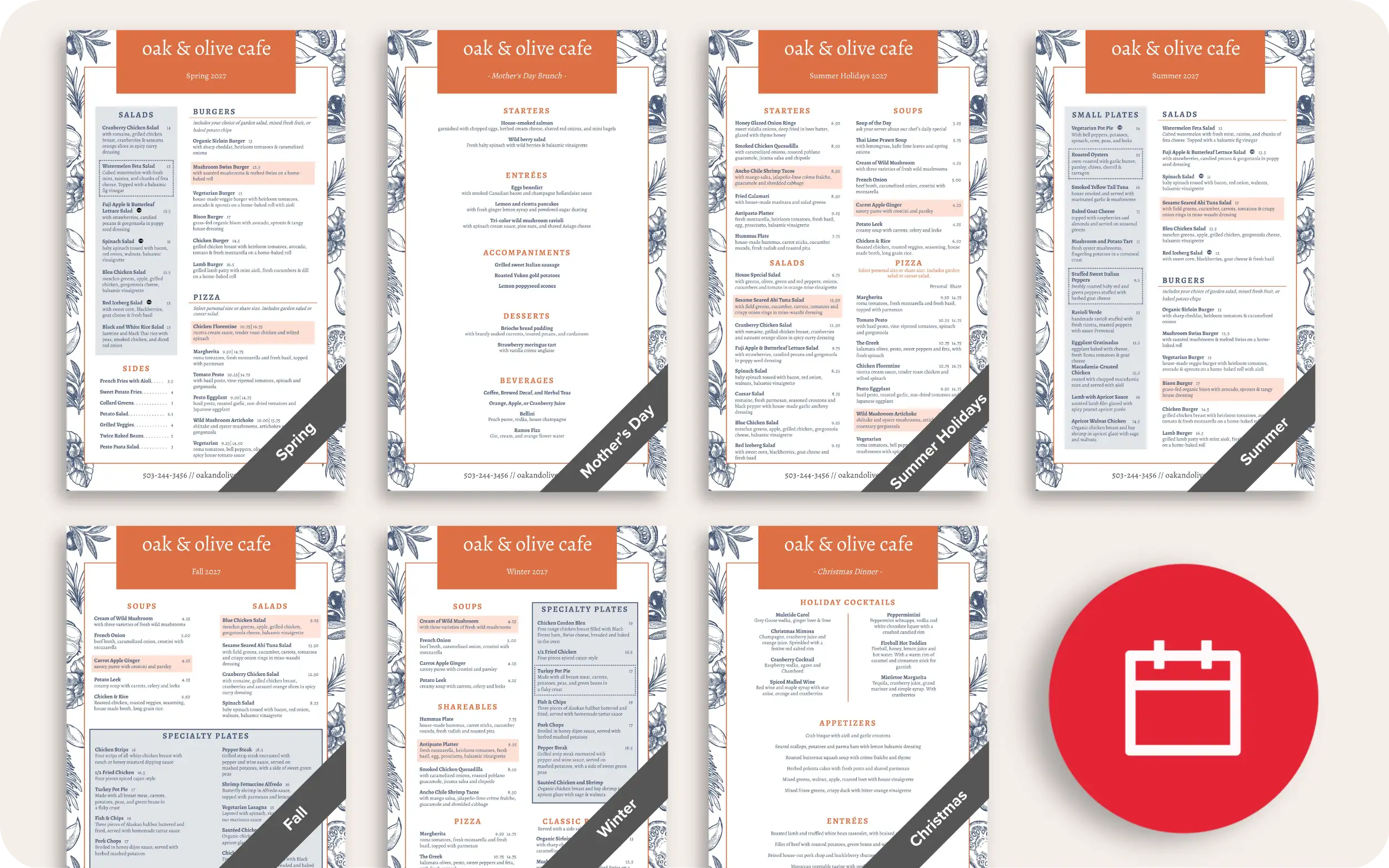 menu options
