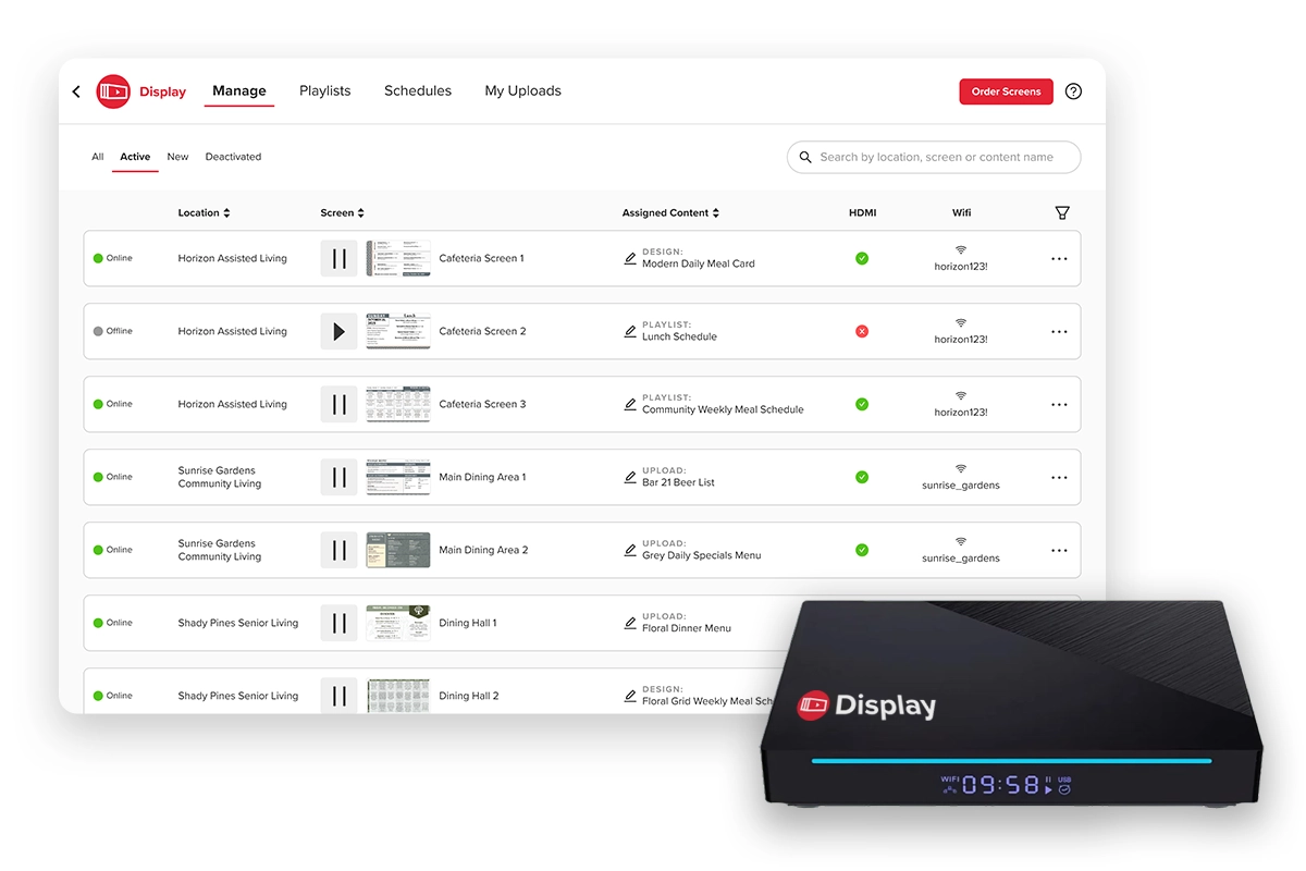 MHM digital signage app